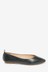Black Signature Leather Ballerina Shoes