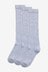 Grey 3 Pack Cotton Rich Pointelle Knee High School Socks