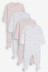 Pink 4 Pack Delicate Bunny Sleepsuits (0-2yrs)