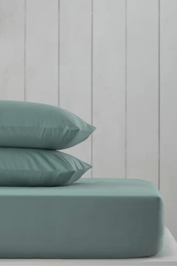 Green Sage Cotton Rich Fitted Sheet