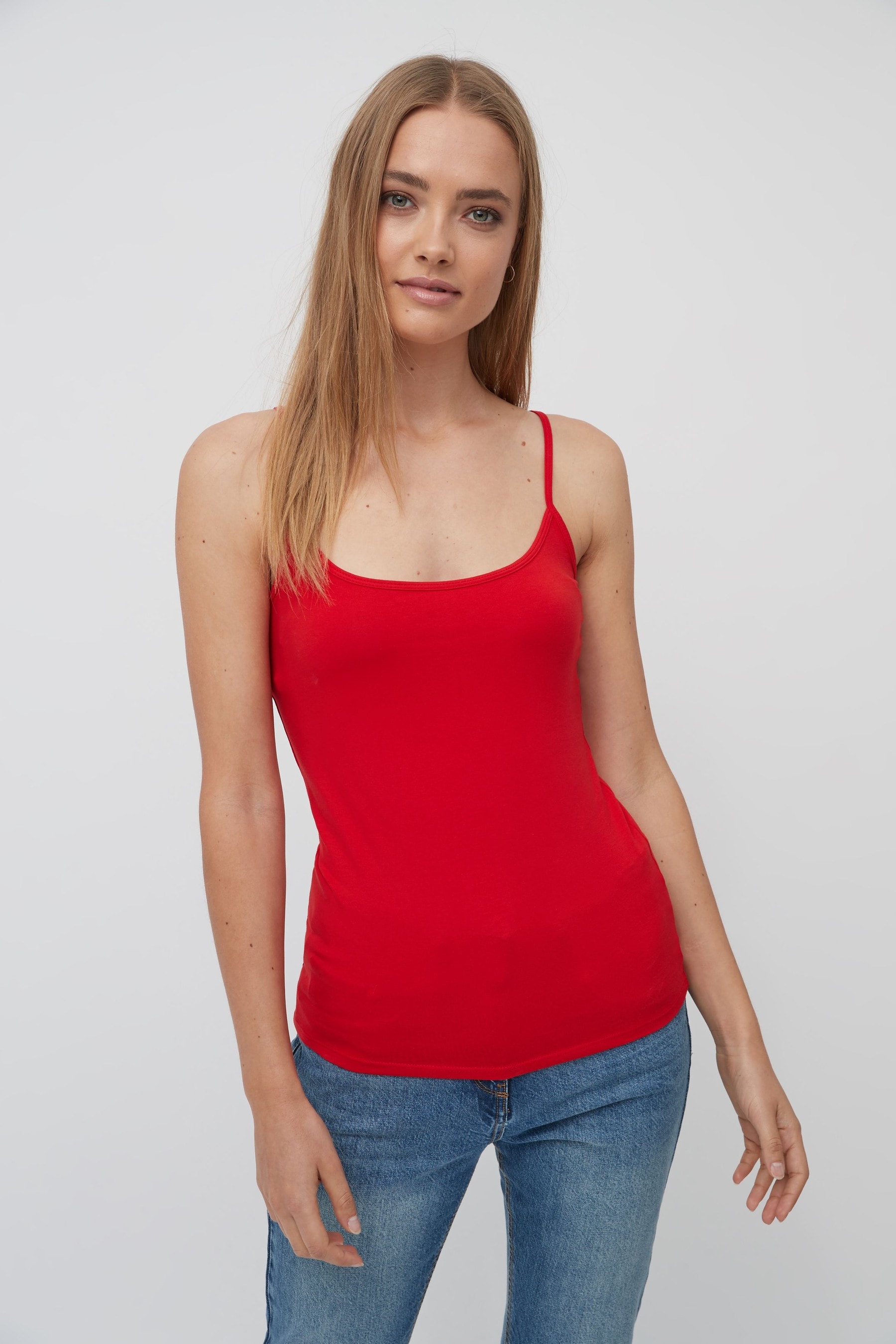 Red strappy deals vest top