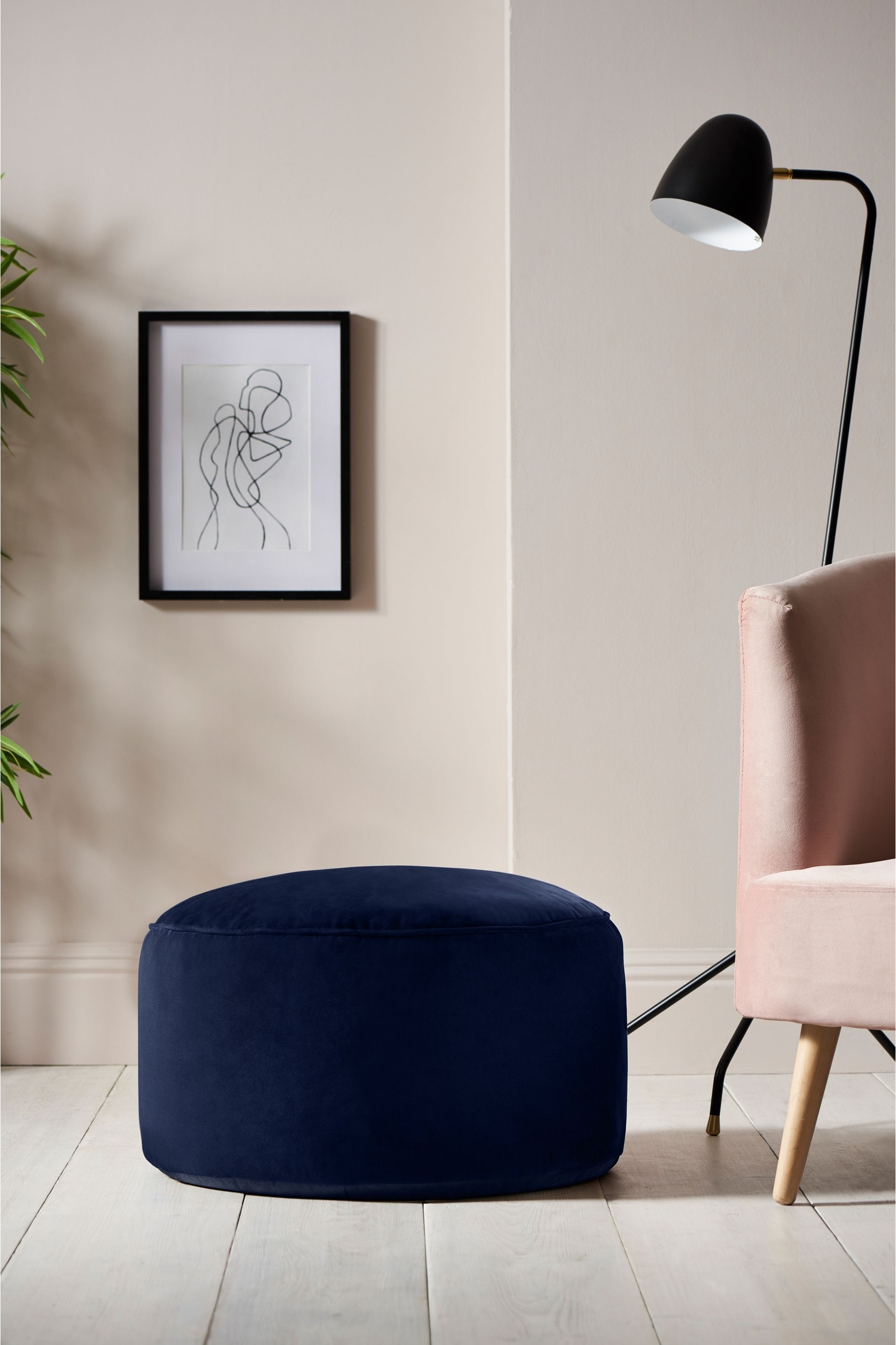 Opulent shop velvet pouffe