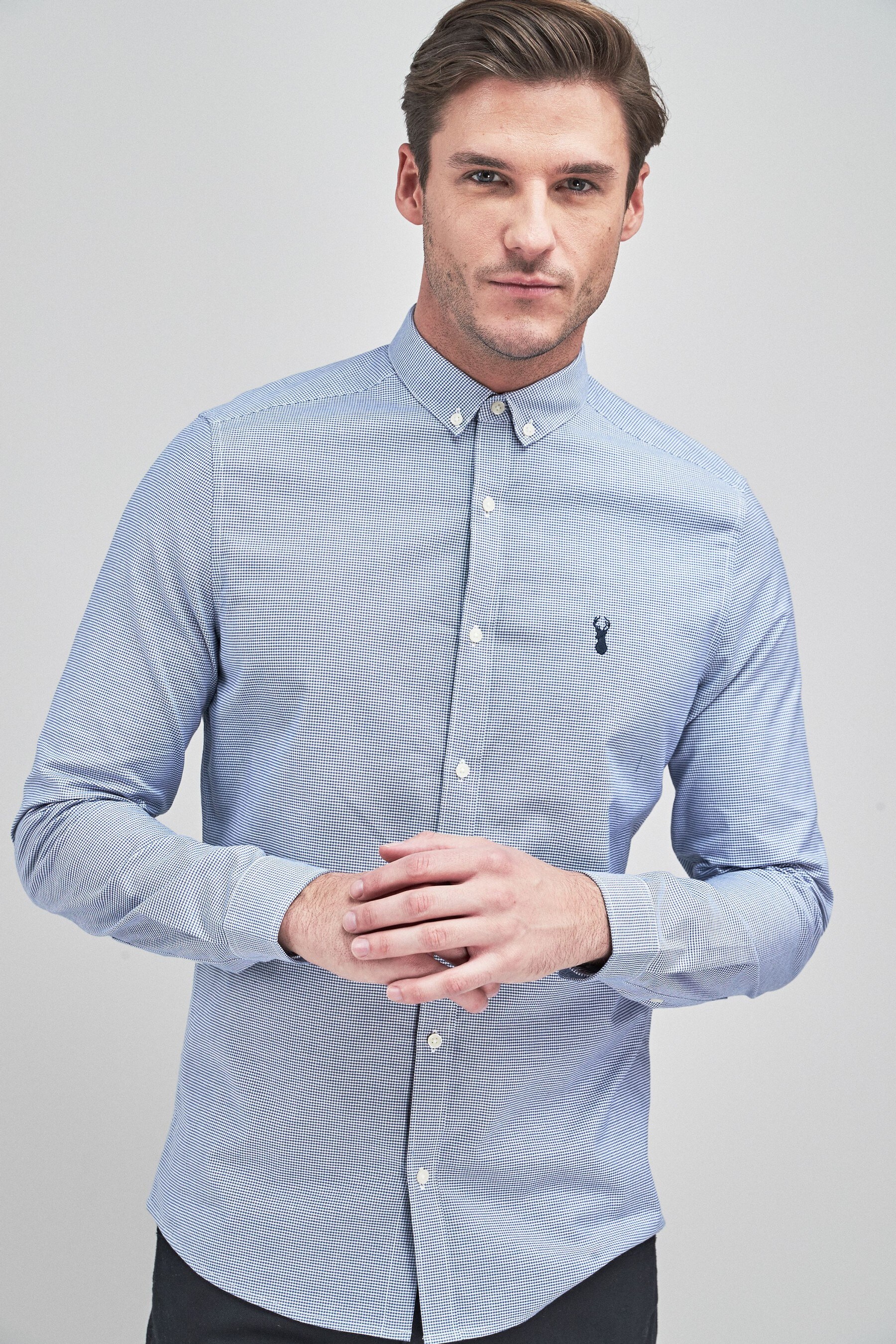 Buy Long Sleeve Stretch Oxford Shirt from Next Ireland