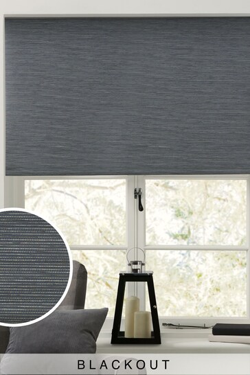 Charcoal Grey Ready Made Textured Rib Blackout Blind