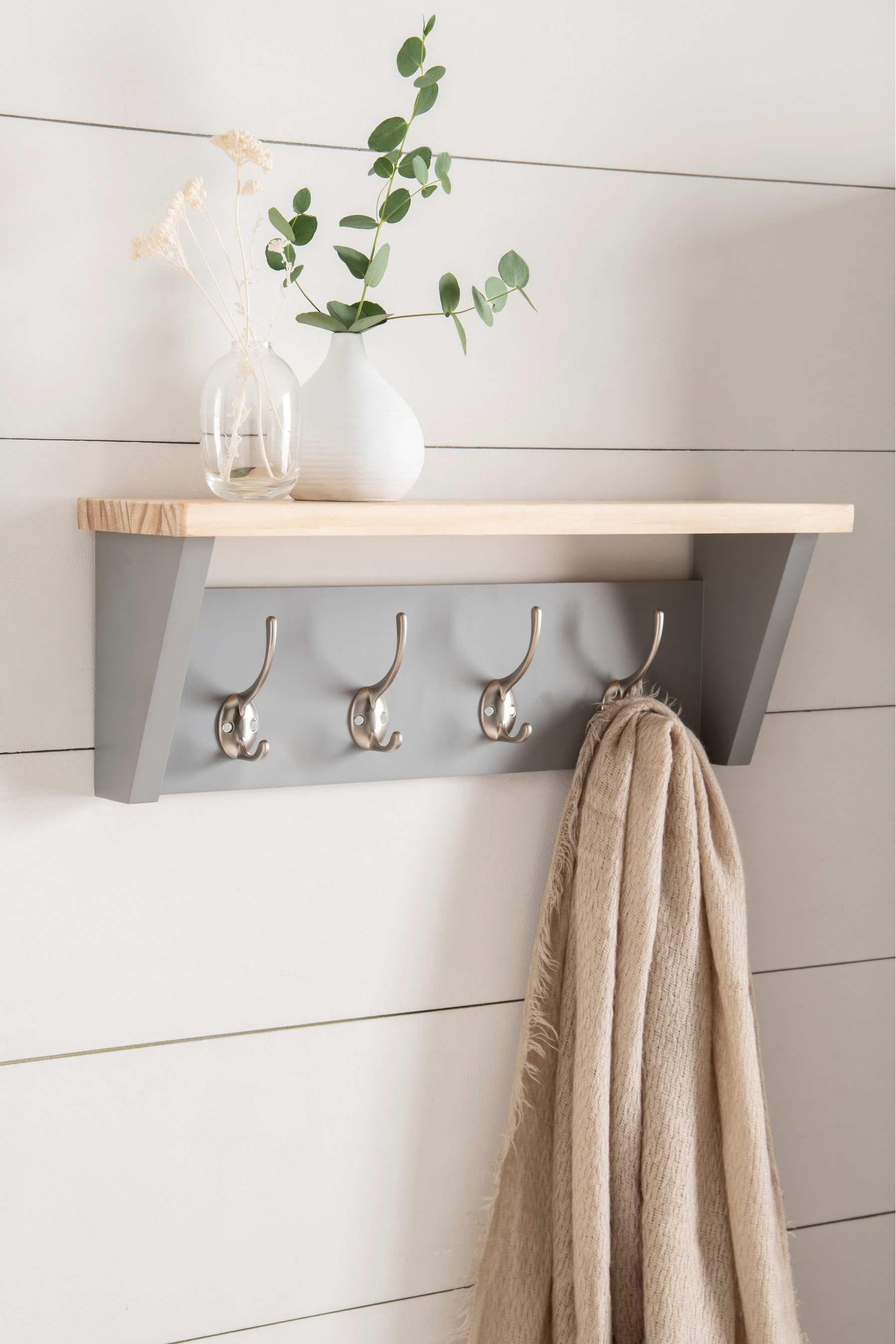 Grey coat hook online shelf