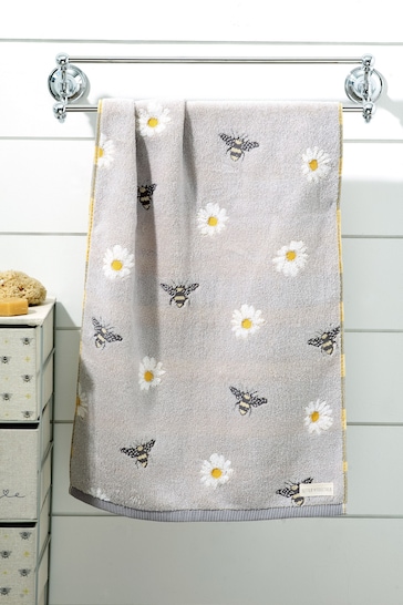 Buy Grey Bee And Daisy Towel from the Next UK online shop