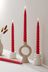 Set of 4 Red Wax Taper Dinner Scented Candles