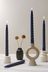 Set of 4 Navy Wax Taper Dinner Scented Candles