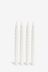 Set of 4 White Wax Taper Dinner Scented Candles