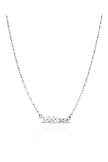 Abbott Lyon Silver Small Link Chain Editorial Personalised Name Necklace