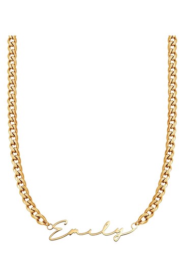 Abbott Lyon Curb Chain Signature Personalised Name Necklace