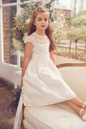 Buy Ivory Lace Bodice Occasion Dress (3-16yrs) from the Next UK online shop