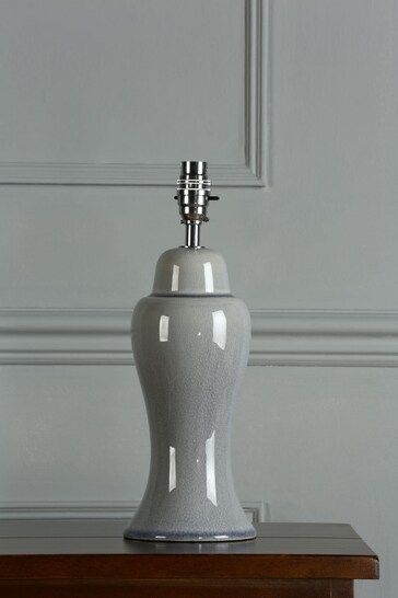 Laura Ashley Pale Slate Grey Regina Crackle Grazed Ceramic Table Lamp Base