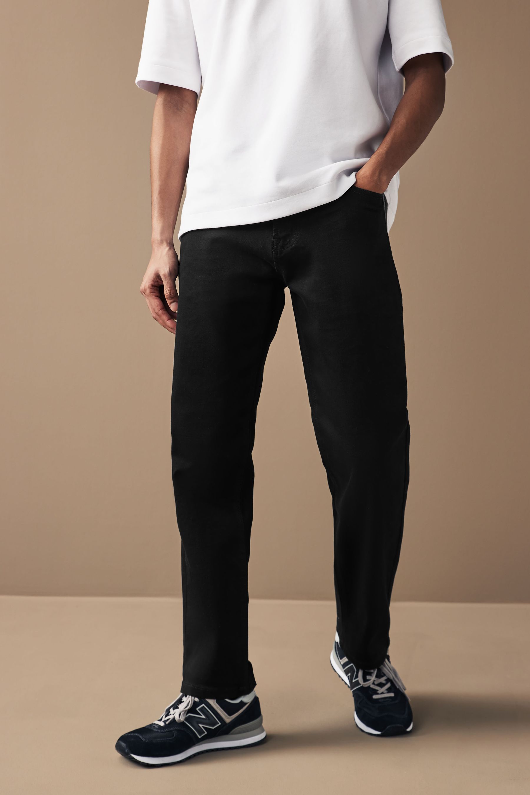 Black Straight Motion Flex Jeans