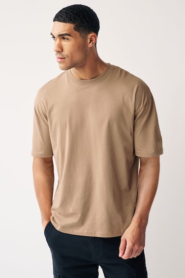 Stone Relaxed Essential Crew Neck T-Shirt