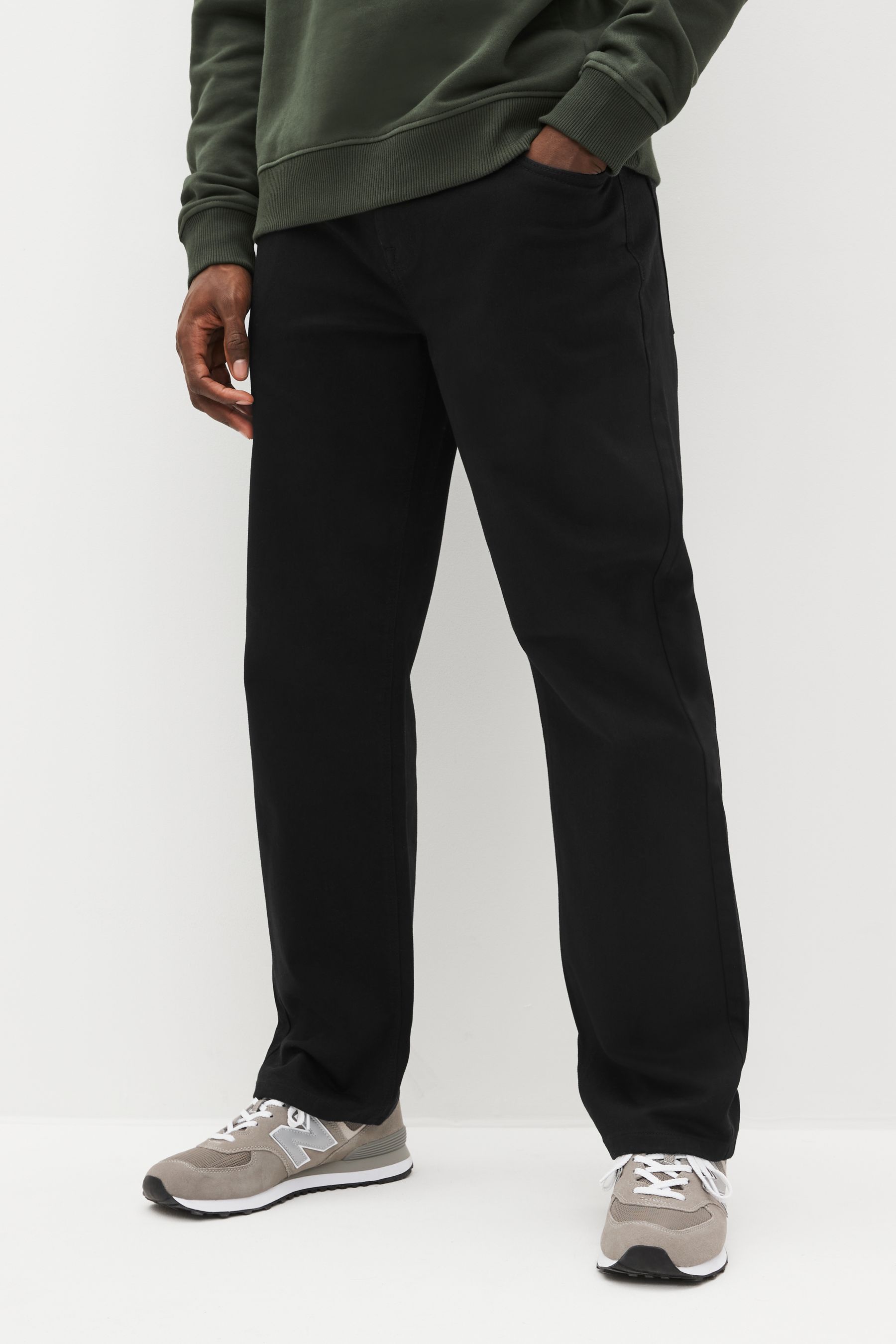 Buy Solid Black Relaxed Classic Stretch Jeans from the Next UK online shop