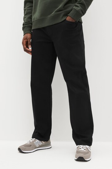 Solid Black Relaxed Classic Stretch Jeans