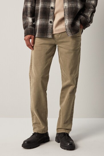 Tan Brown Straight Coloured Stretch Jeans