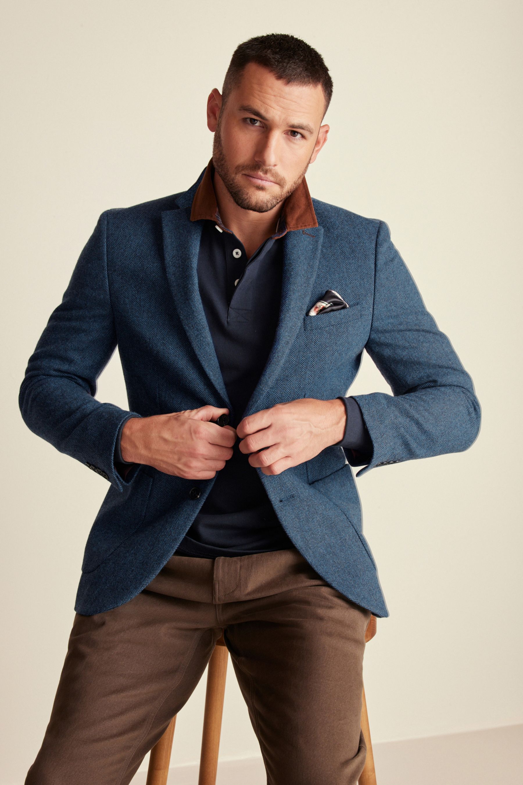 Slim blue blazer hot sale