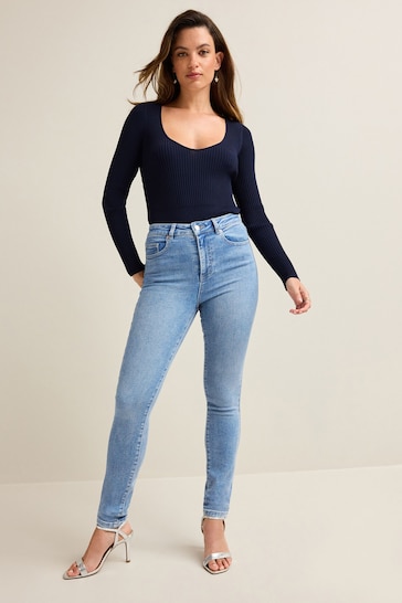 Mid Blue Denim Super Soft Skinny Jeans