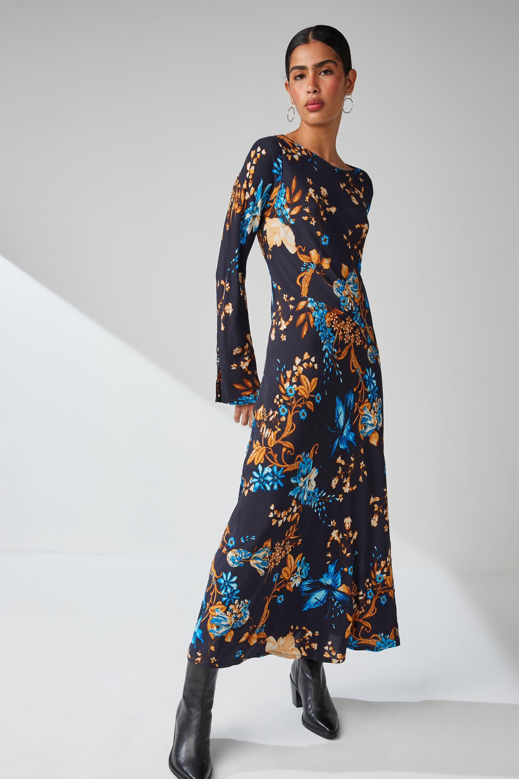 Long sleeve shop column dress