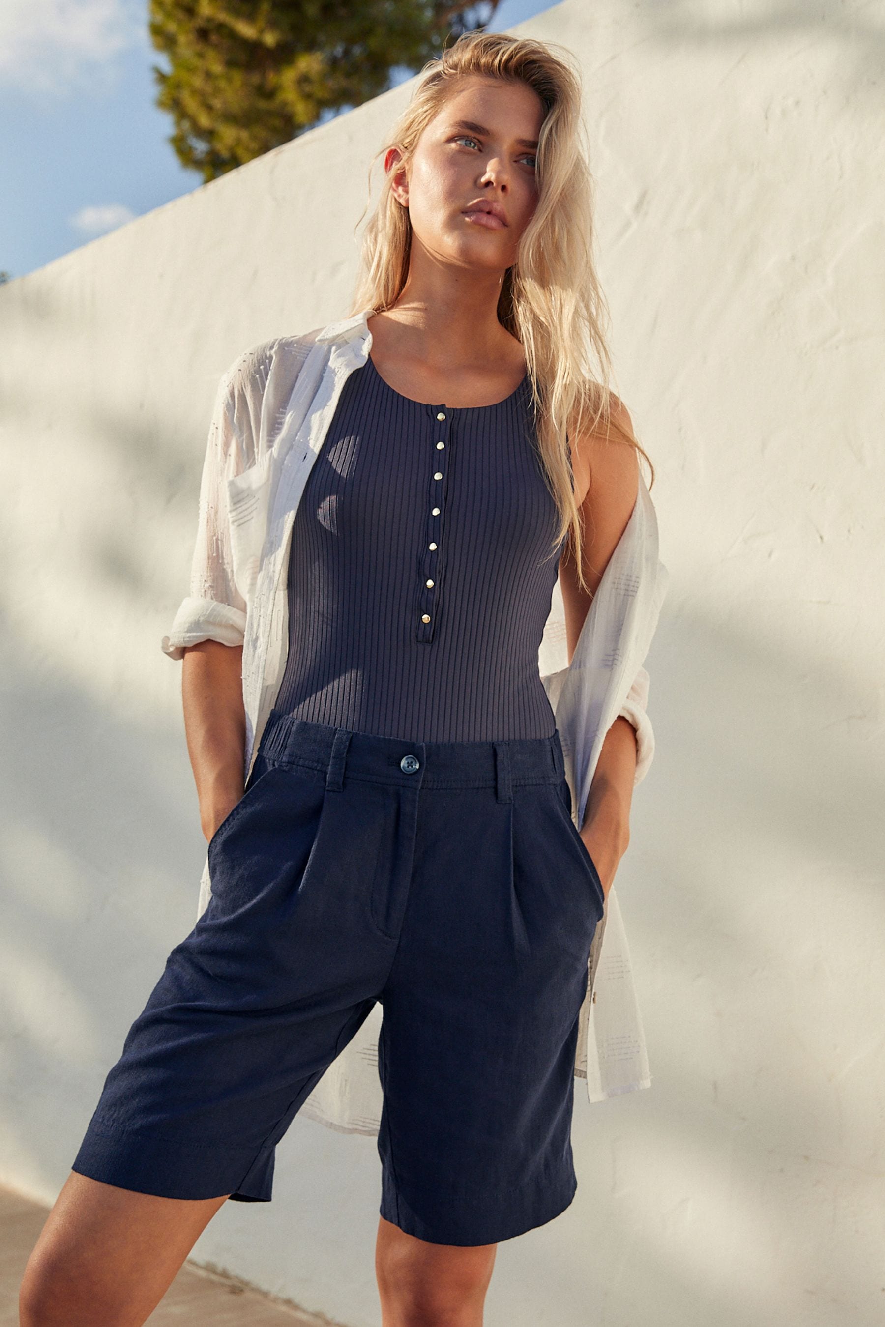 Linen shorts for women store
