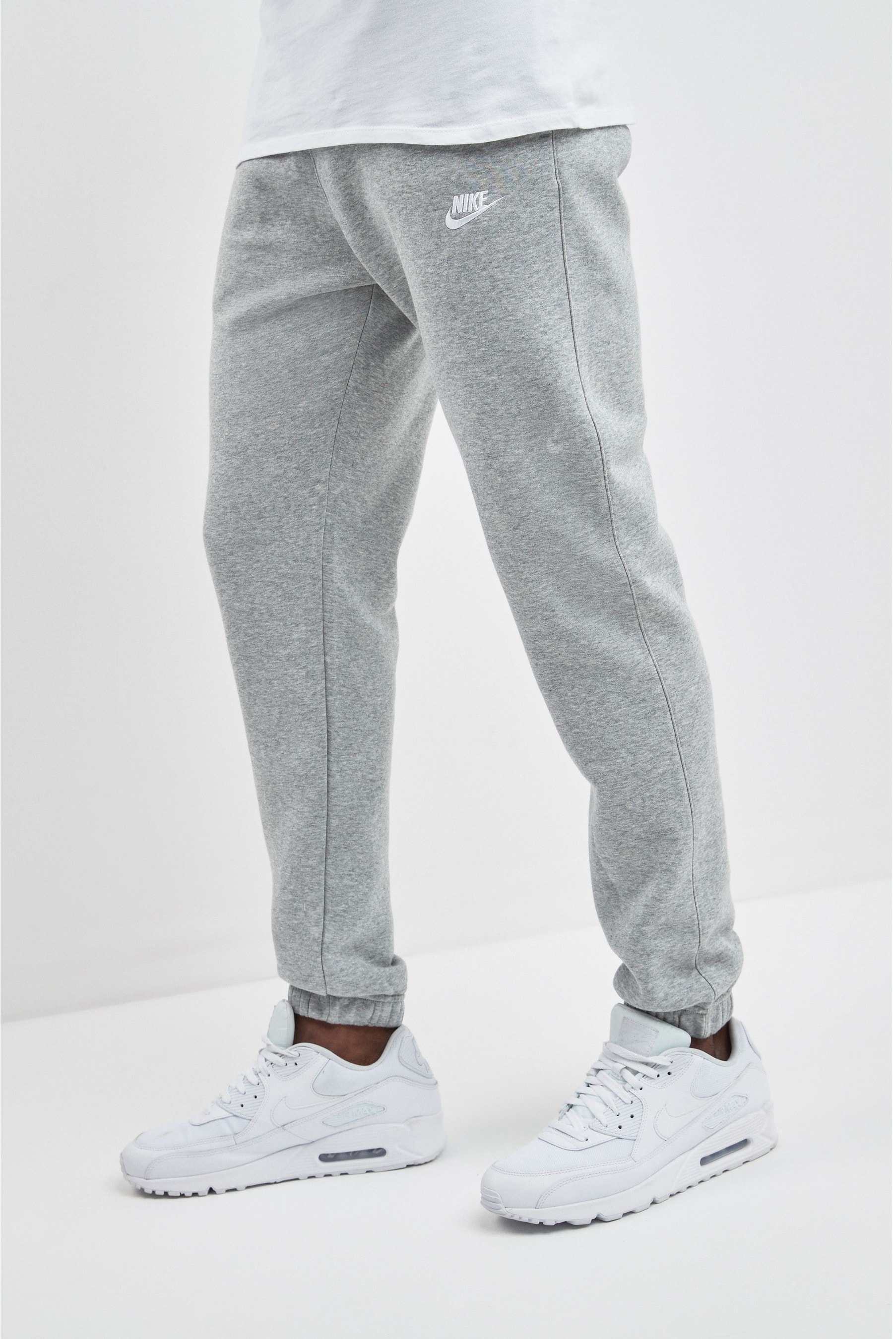 Buy Nike Light Grey Club Cuffed Joggers from the Next UK online shop