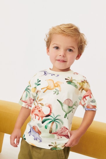Buy Neutral All-Over Print Short Sleeve T-Shirt (3mths-7yrs) from the ...