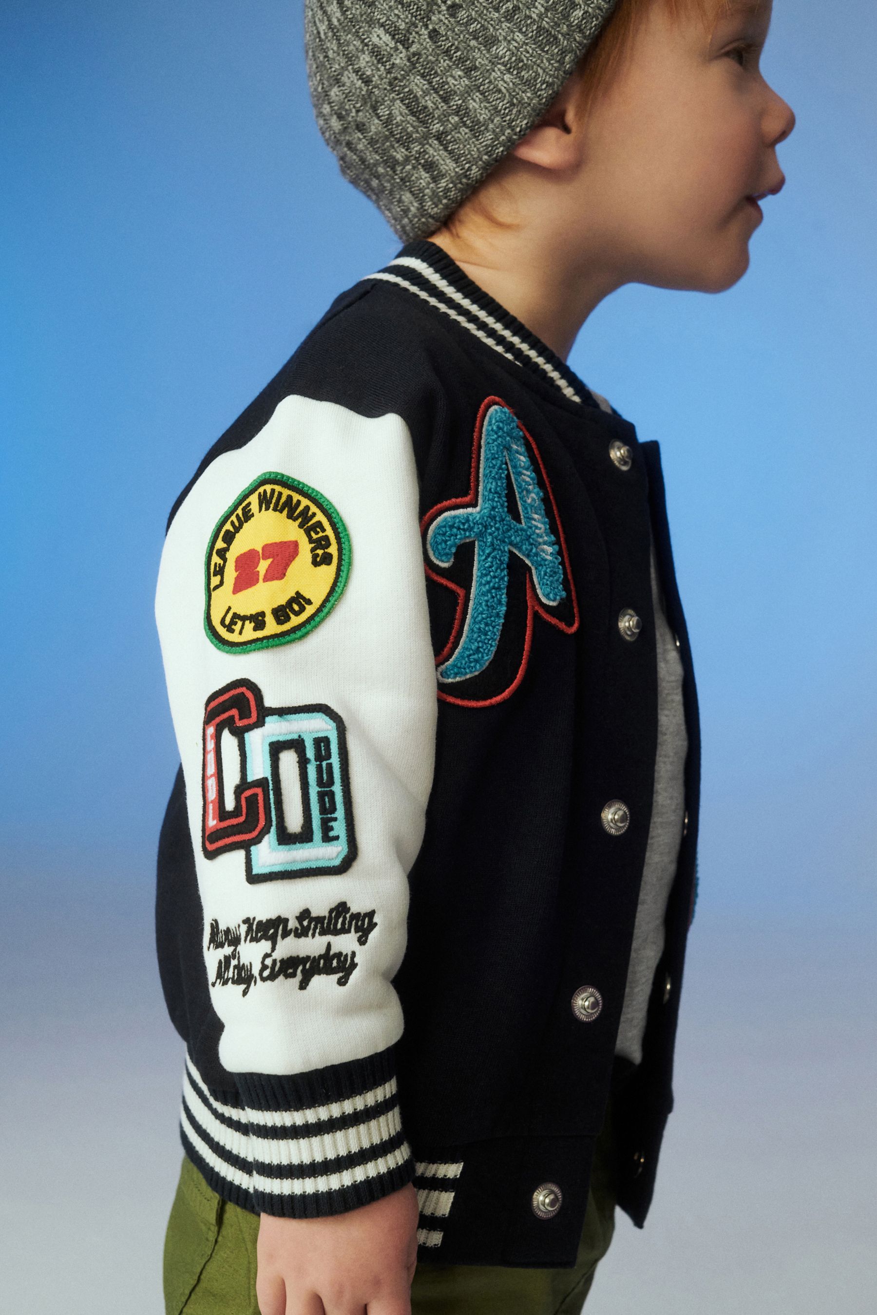 Buy Navy Blue Letterman Jacket 3mths 7yrs from the Next UK