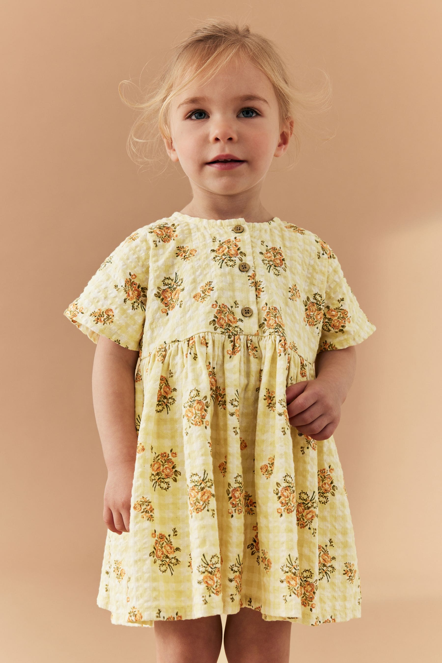 Yellow gingham sale baby dress