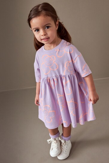butterfly patch tiered dress