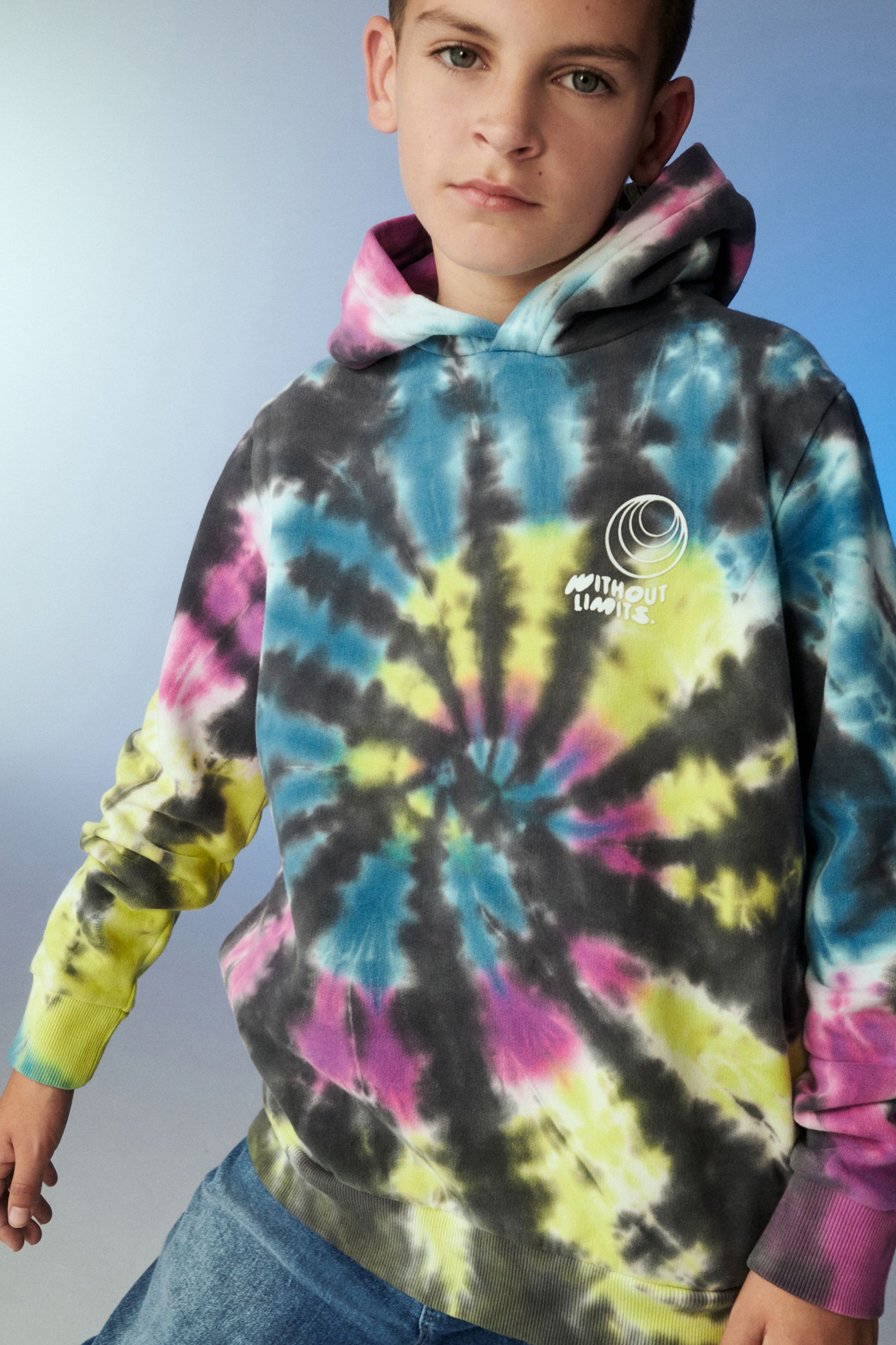 Boys tie clearance dye hoodie