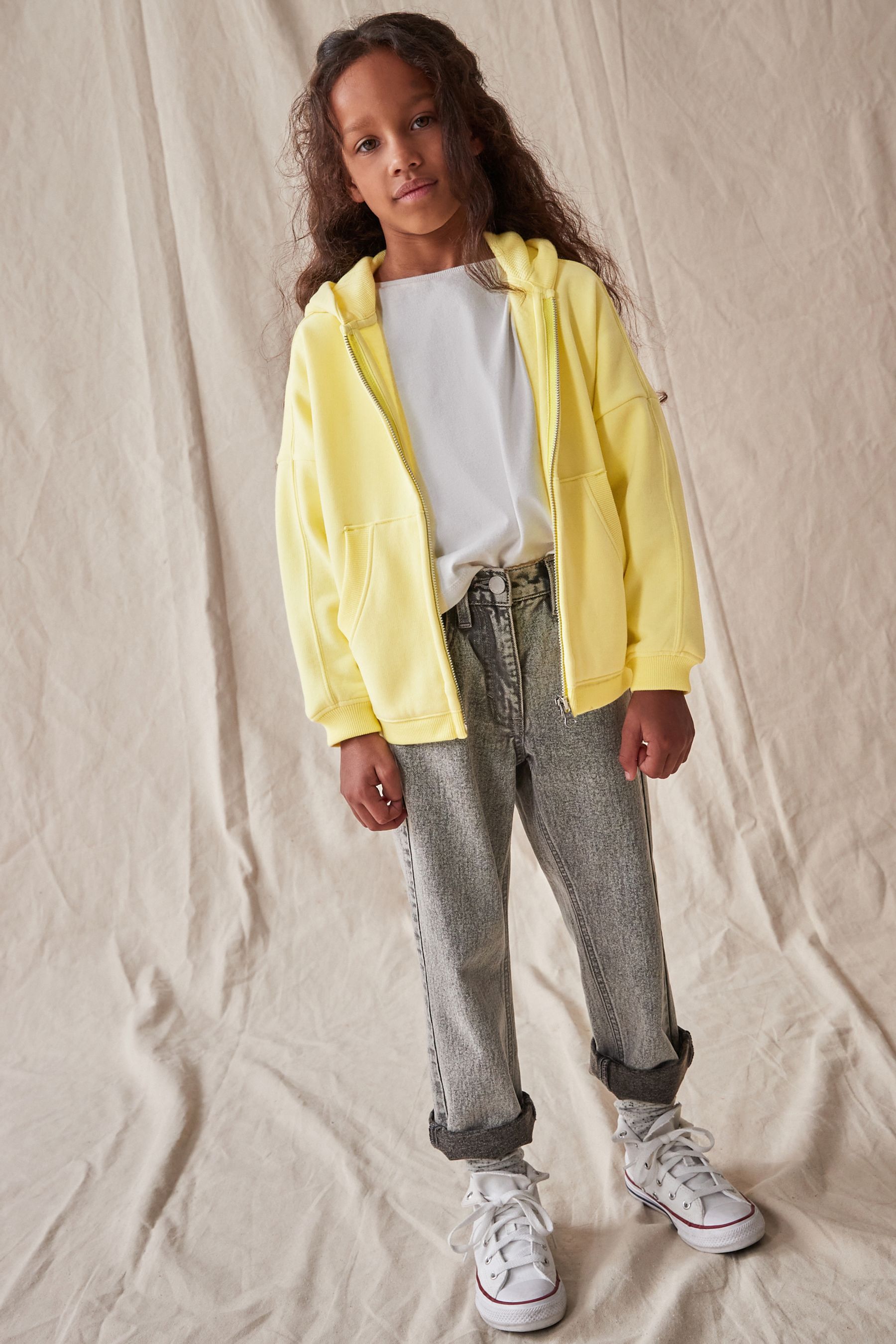 Yellow zip cheap up hoodie