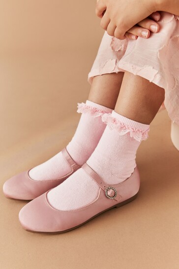 Pink Cotton Rich Ruffle Ankle Socks 2 Pack