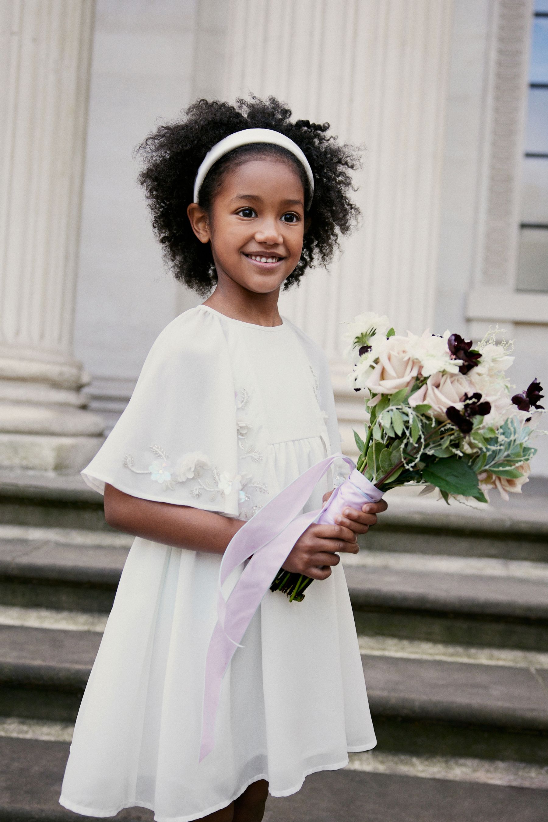 Girls deals ivory cape