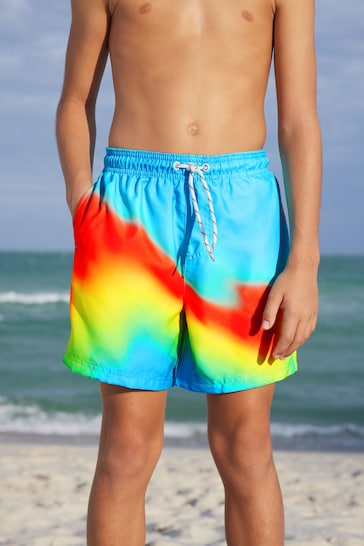 Orange Wave Printed Swim Shorts (3mths-16yrs)