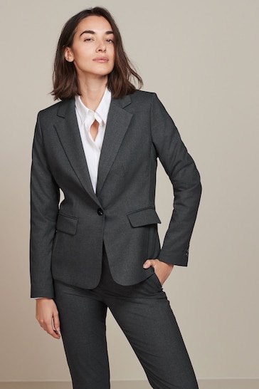 Grey Tailored Single Breasted Jacket