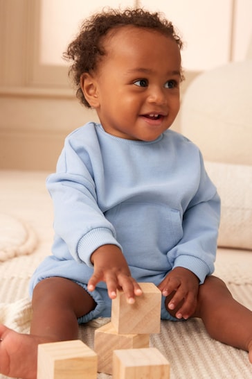 Blue Cosy Baby Sweater And Bloomer Shorts 2 Piece Set