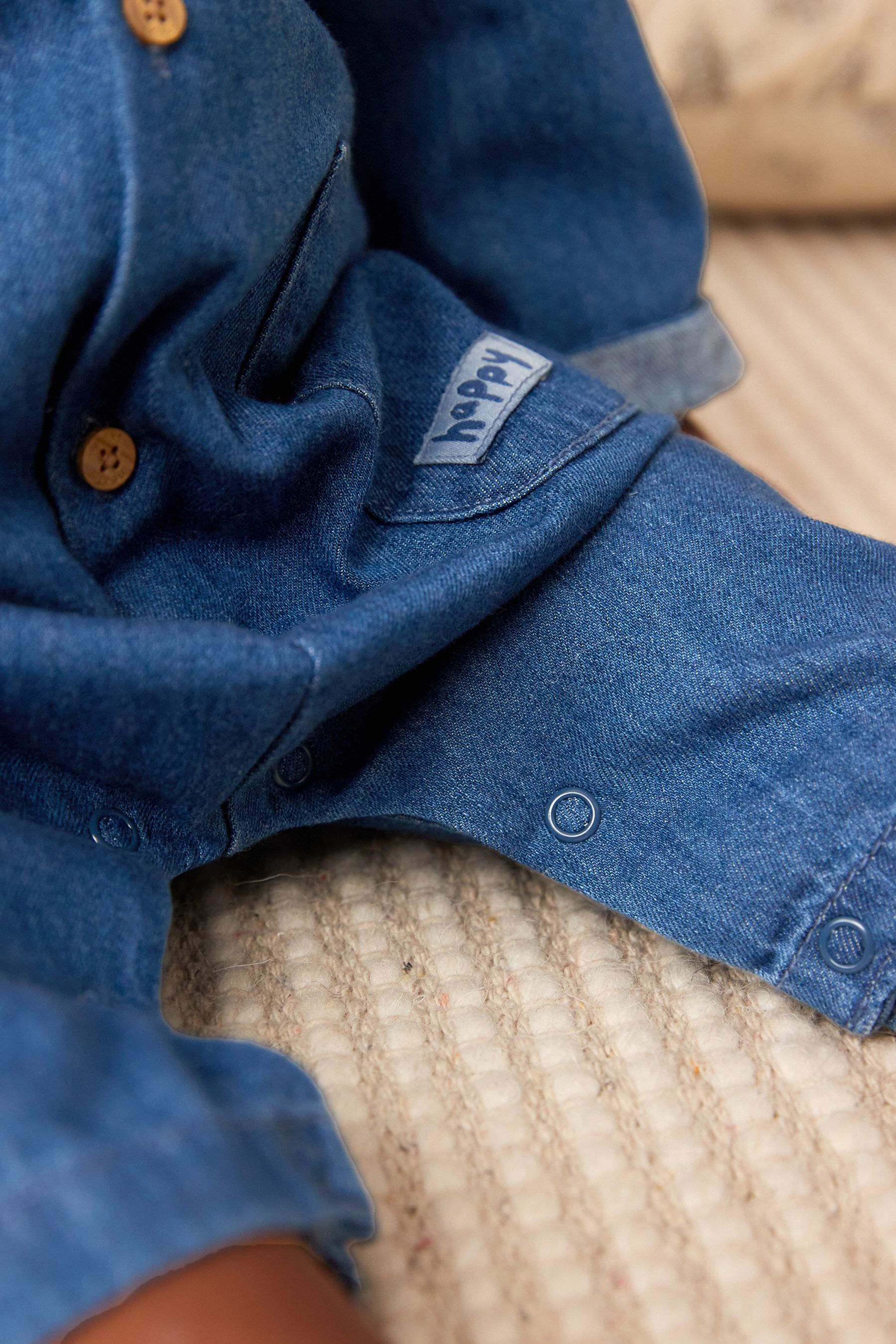 Denim Baby Utility Romper 0mths 2yrs