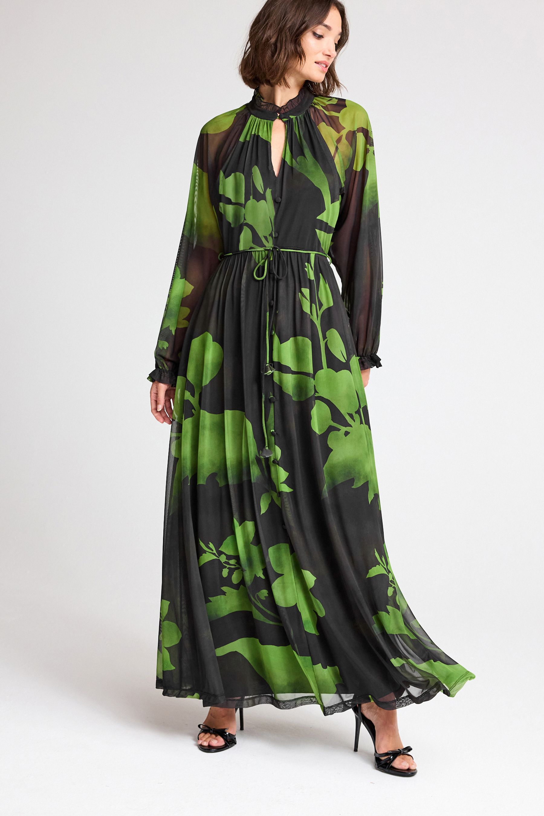Long outlet button dress