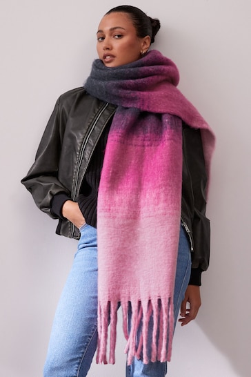 Ombre Pink/Blue Heavyweight Blanket Scarf
