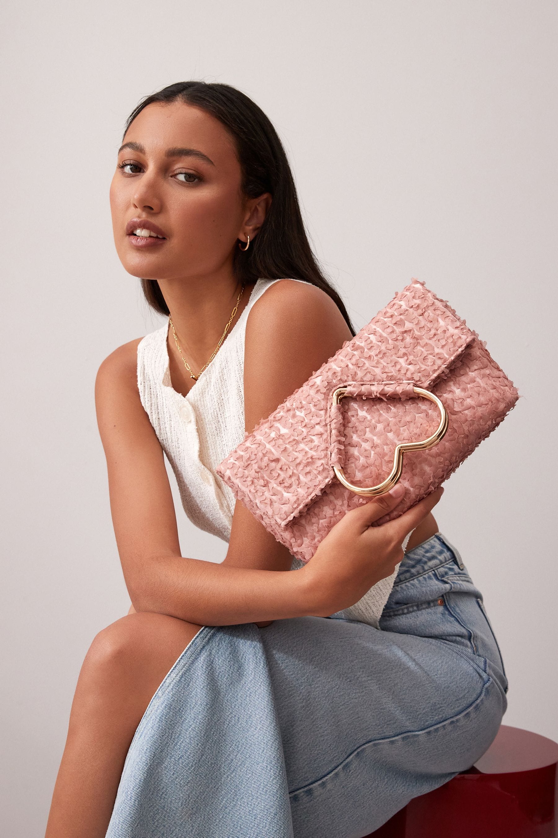Blush pink clutch bag uk store