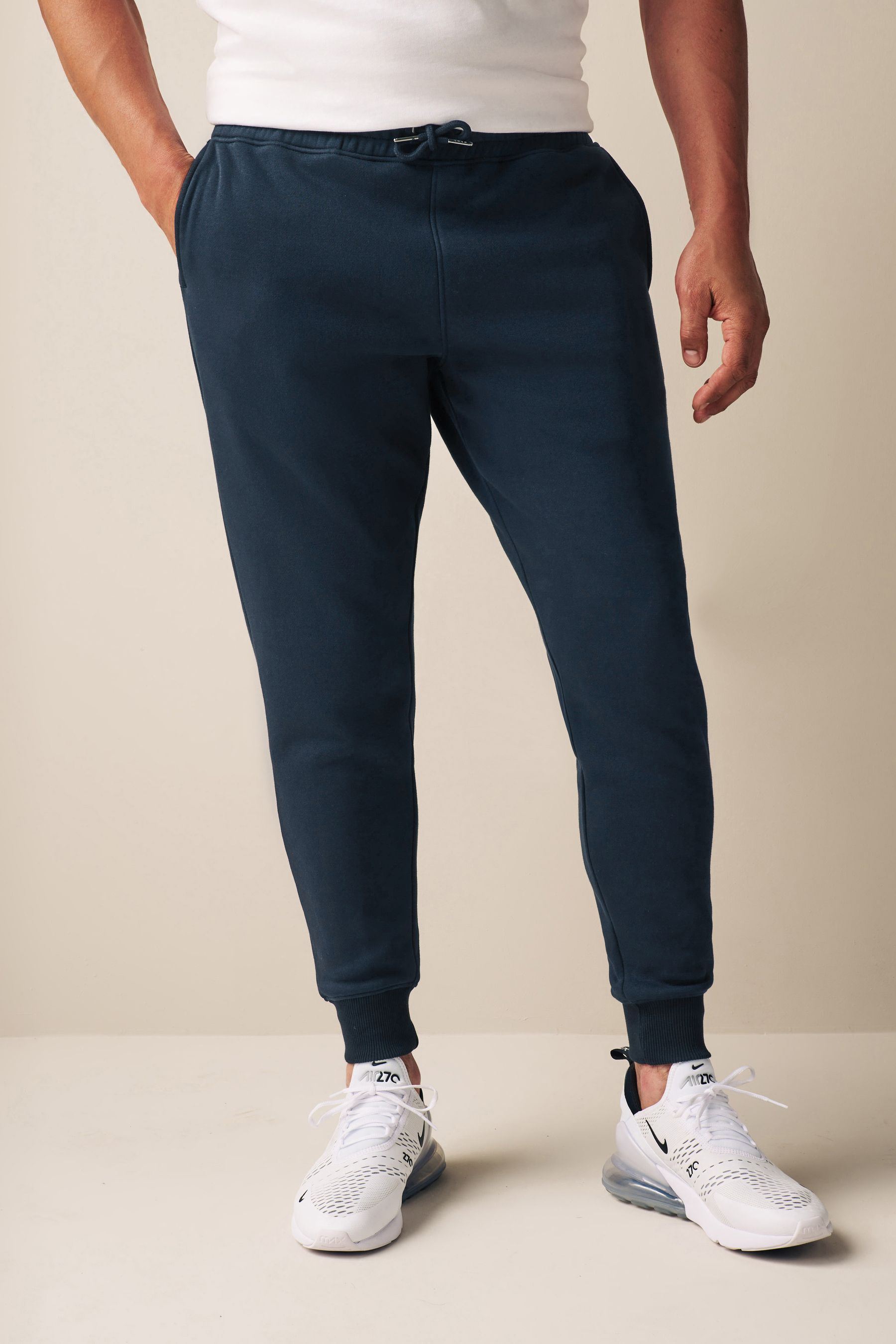 Buy Navy Slim Fit Cotton Blend Cuffed Joggers from the Next UK online shop