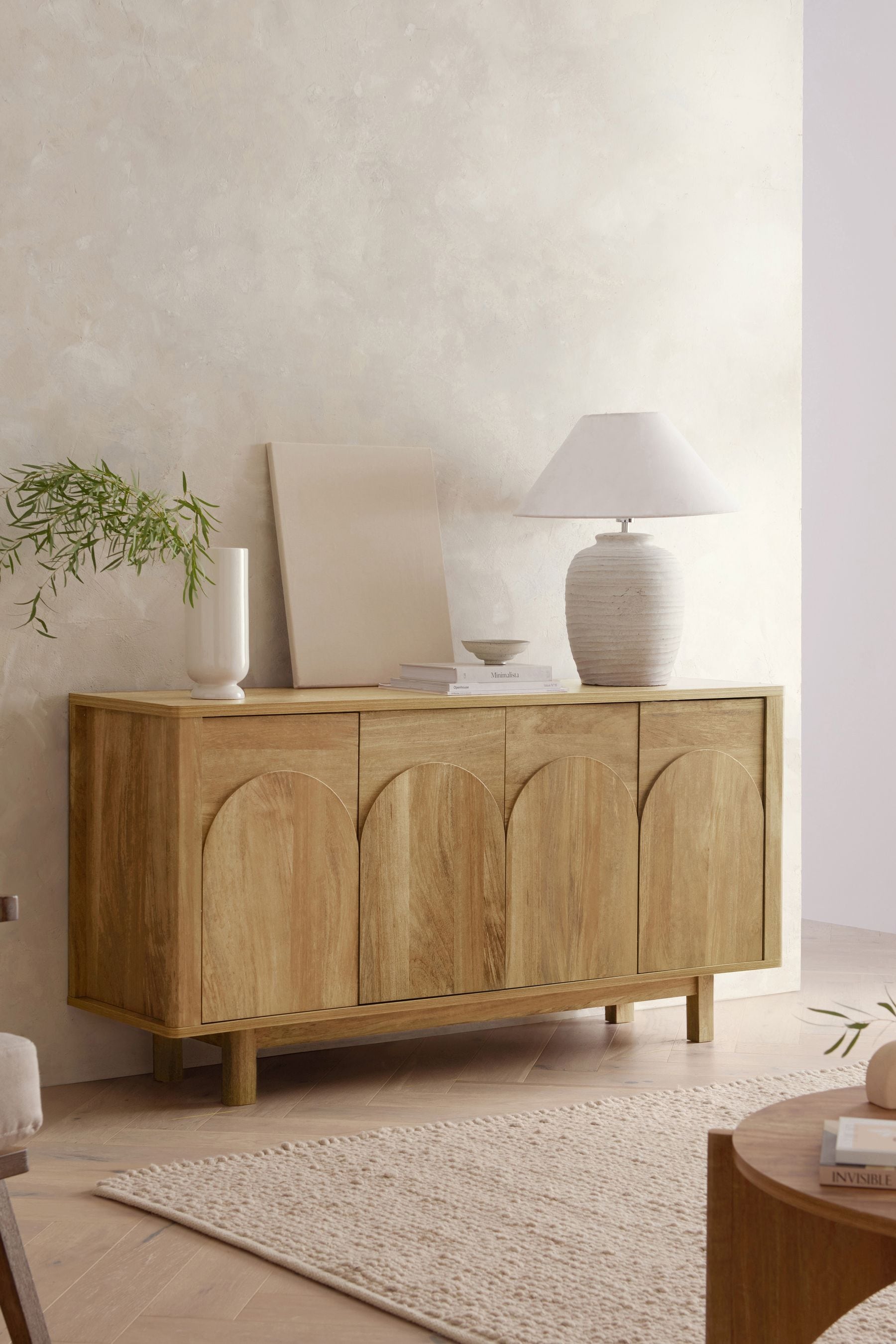 Oak look store sideboard