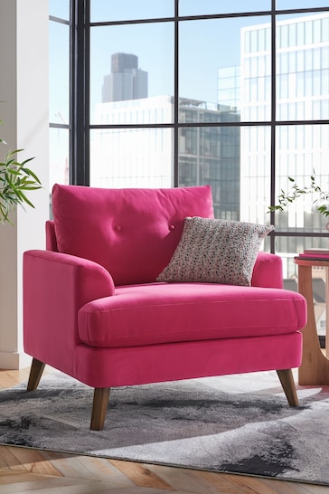 Soft Velvet Fuchsia Pink Parker Armchair