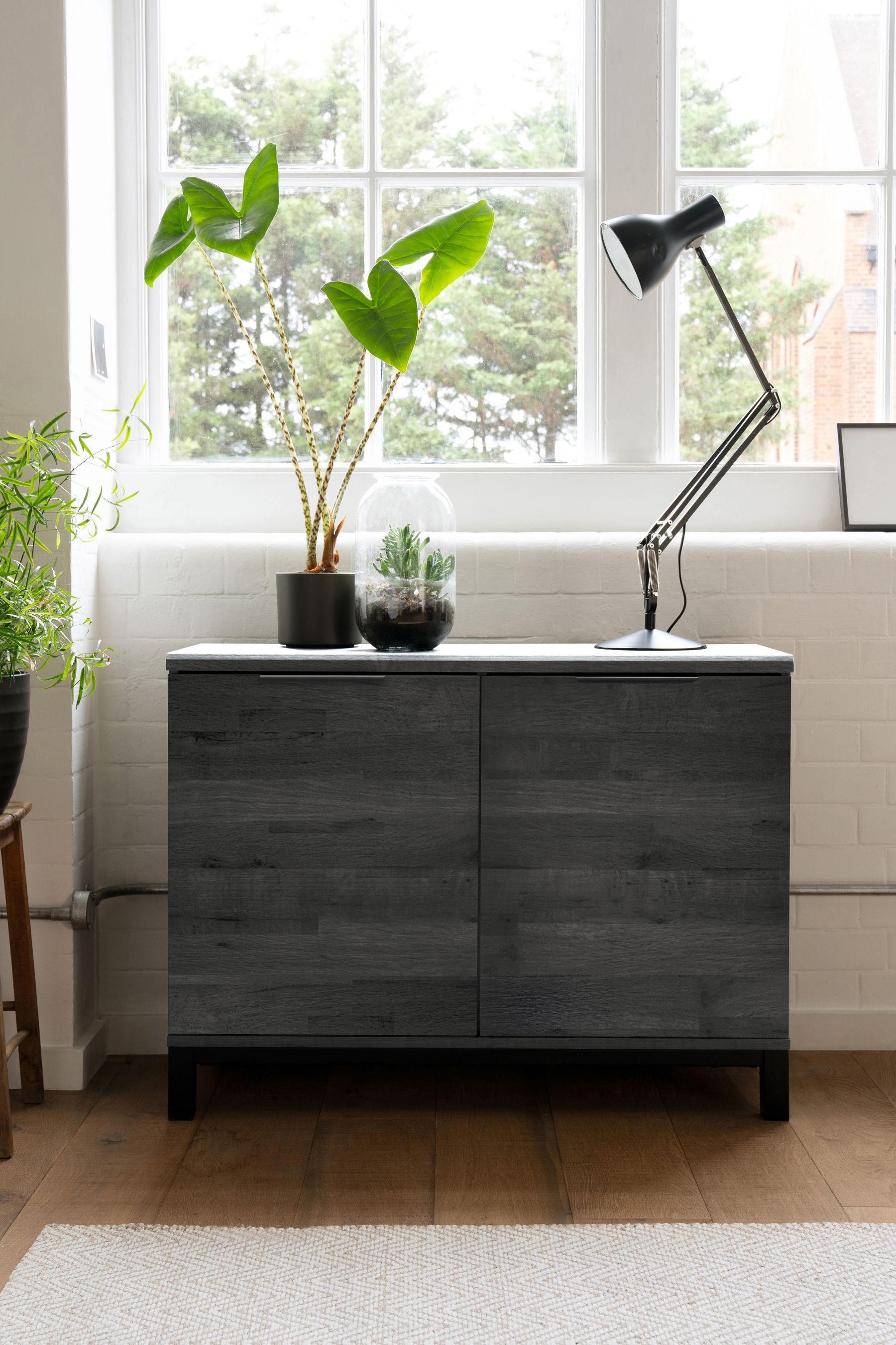 Black sales compact sideboard