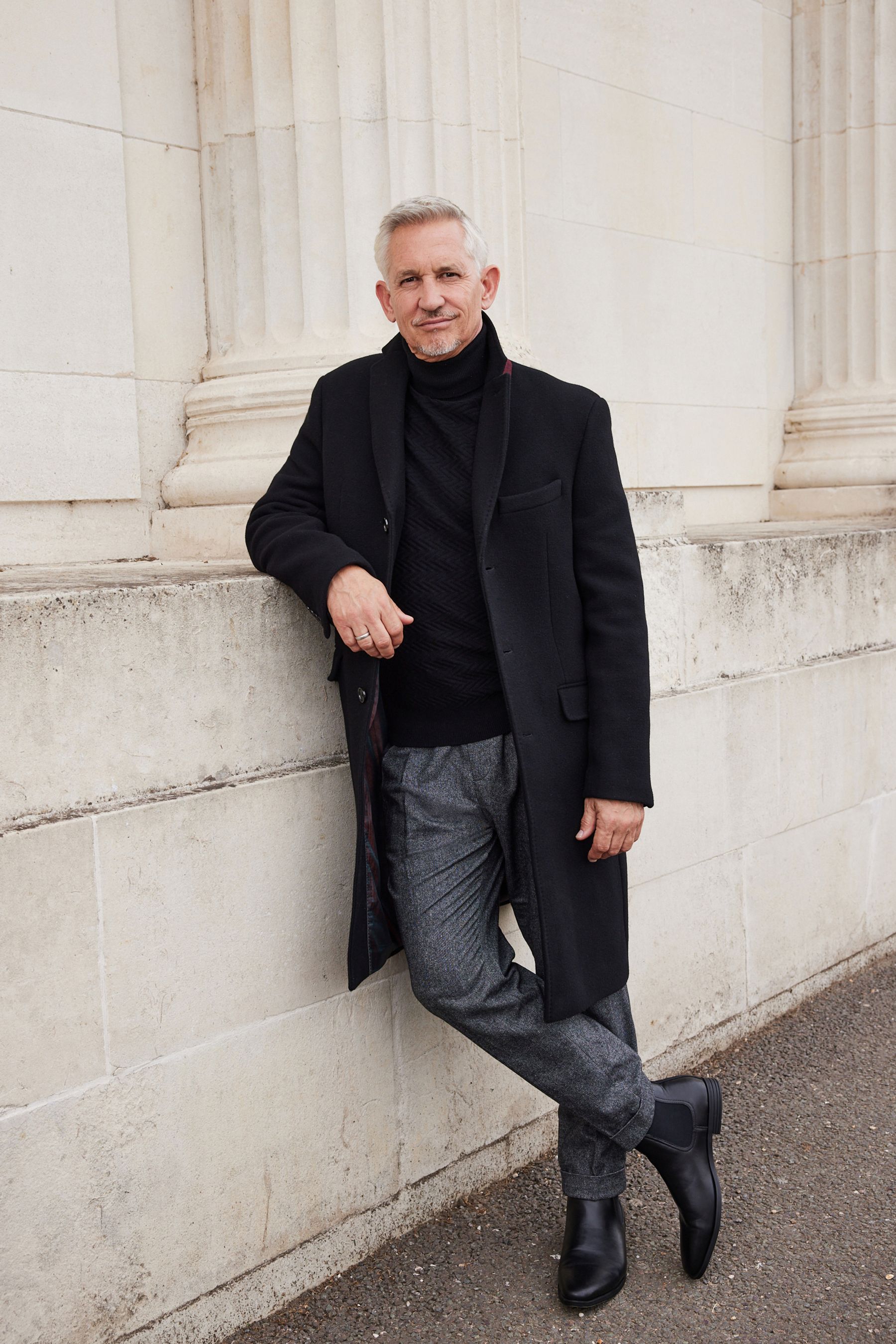 Buy Black Signature Italian Wool Rich Epsom Overcoat With Cashmere