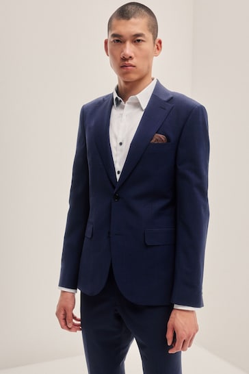Navy Blue Check Suit Jacket