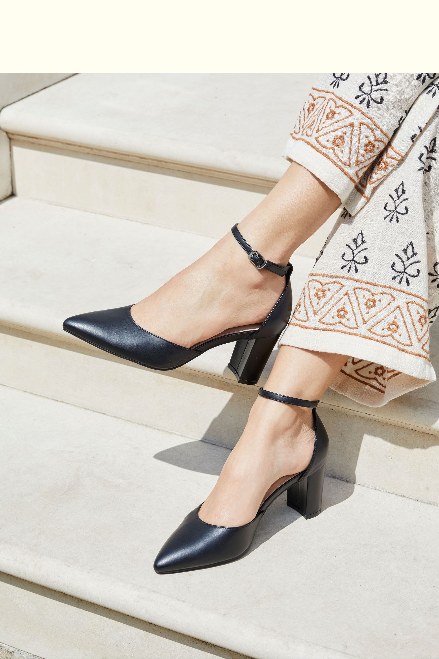 Buy Linzi Black Jude Closed Back Court Block Heels from the Next