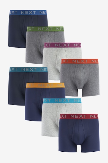 Multicolour Waistband A-Front Boxers 8 Pack